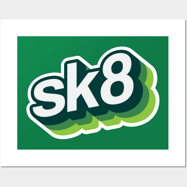 sk8 in green Wall Art by MplusC